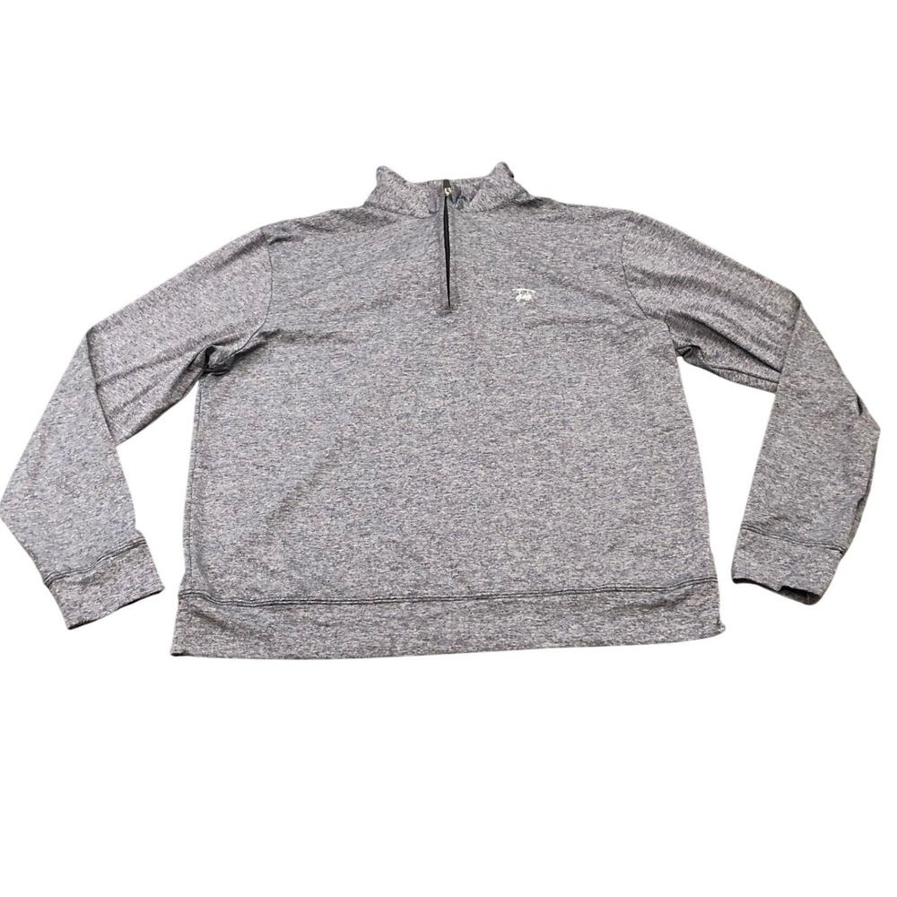 Bald Head Blues Quarter Zip Pullover Mens L Blue Heathered Performance Golf